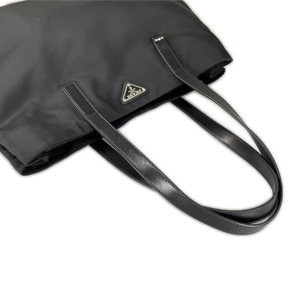 Prada Triangle Logo Tote Bag Nylon Black — view 4
