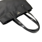 Prada Triangle Logo Tote Bag Nylon Black — view 4