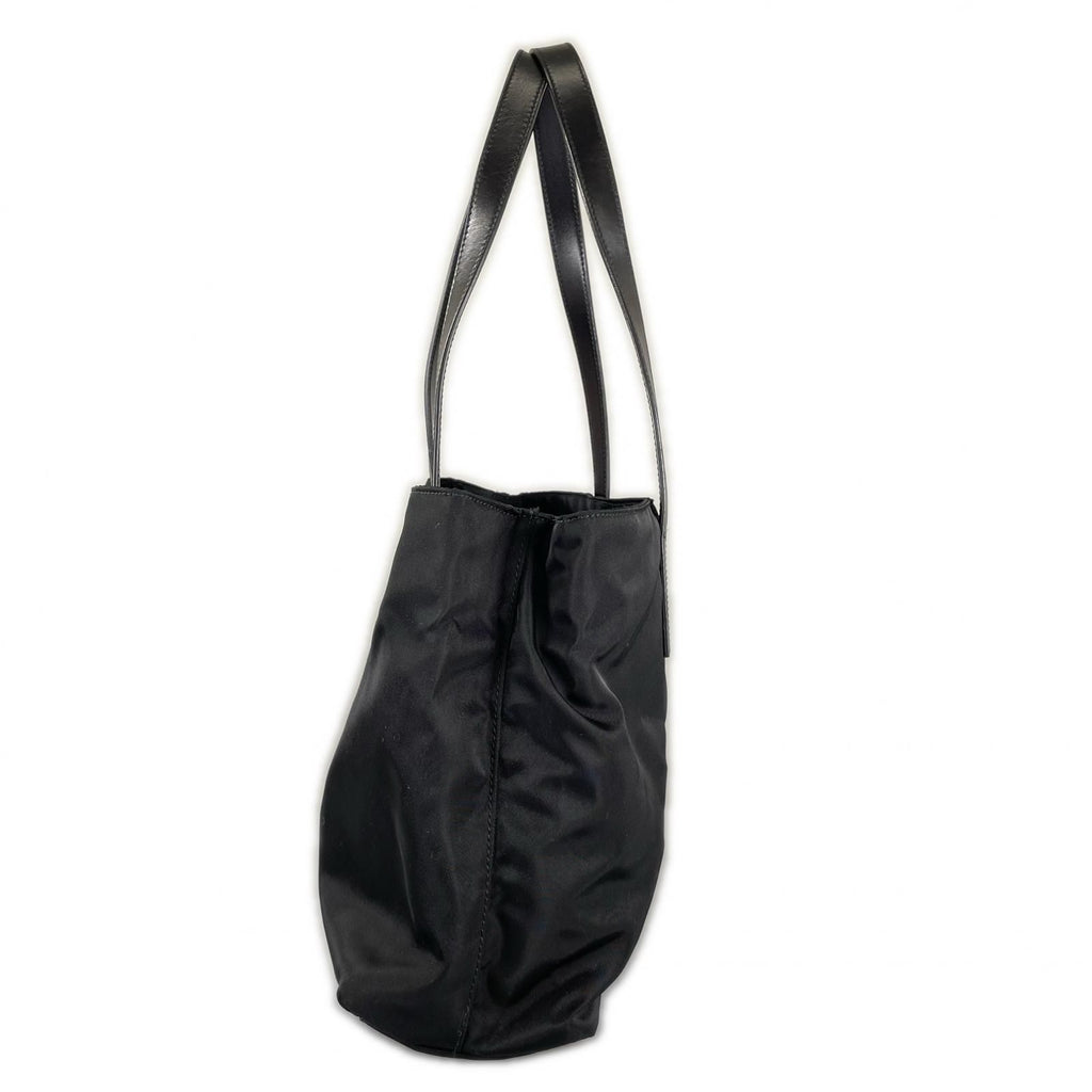 Prada Triangle Logo Tote Bag Nylon Black — view 2