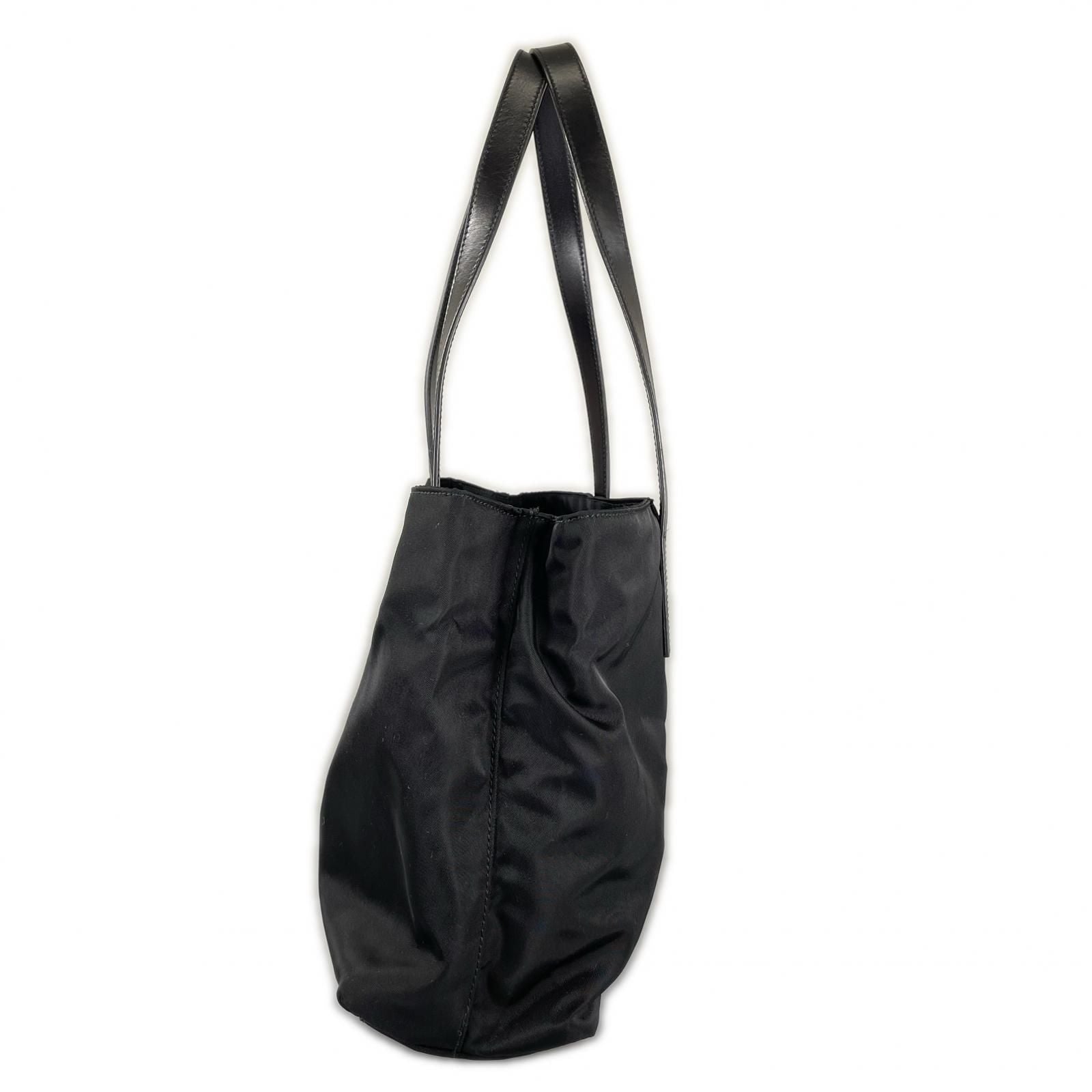 Prada Triangle Logo Tote Bag Nylon Black — view 2