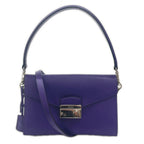 Prada Saffiano Handbag Leather Purple