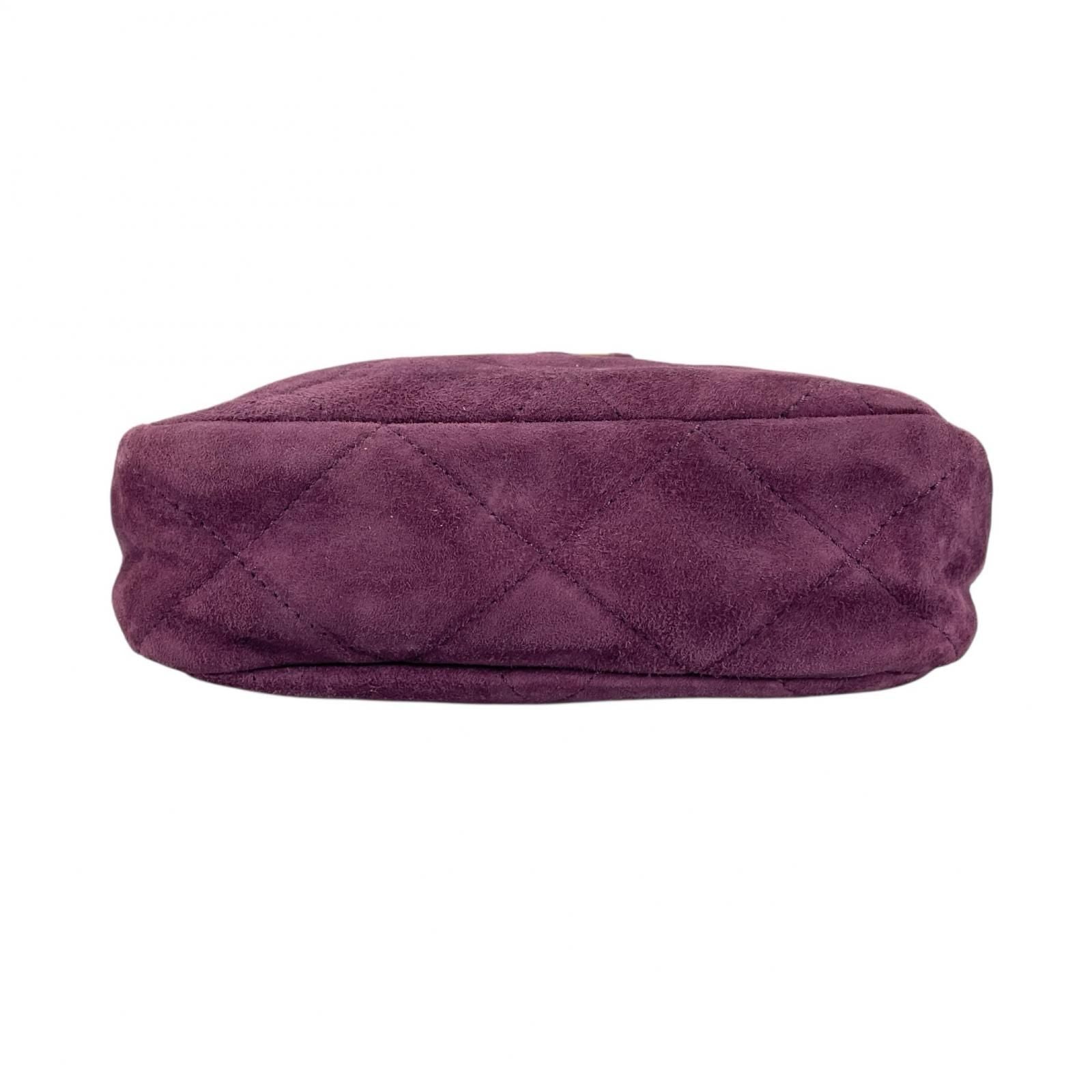 Prada Triangle Logo Shoulder Bag Suede Purple — view 4