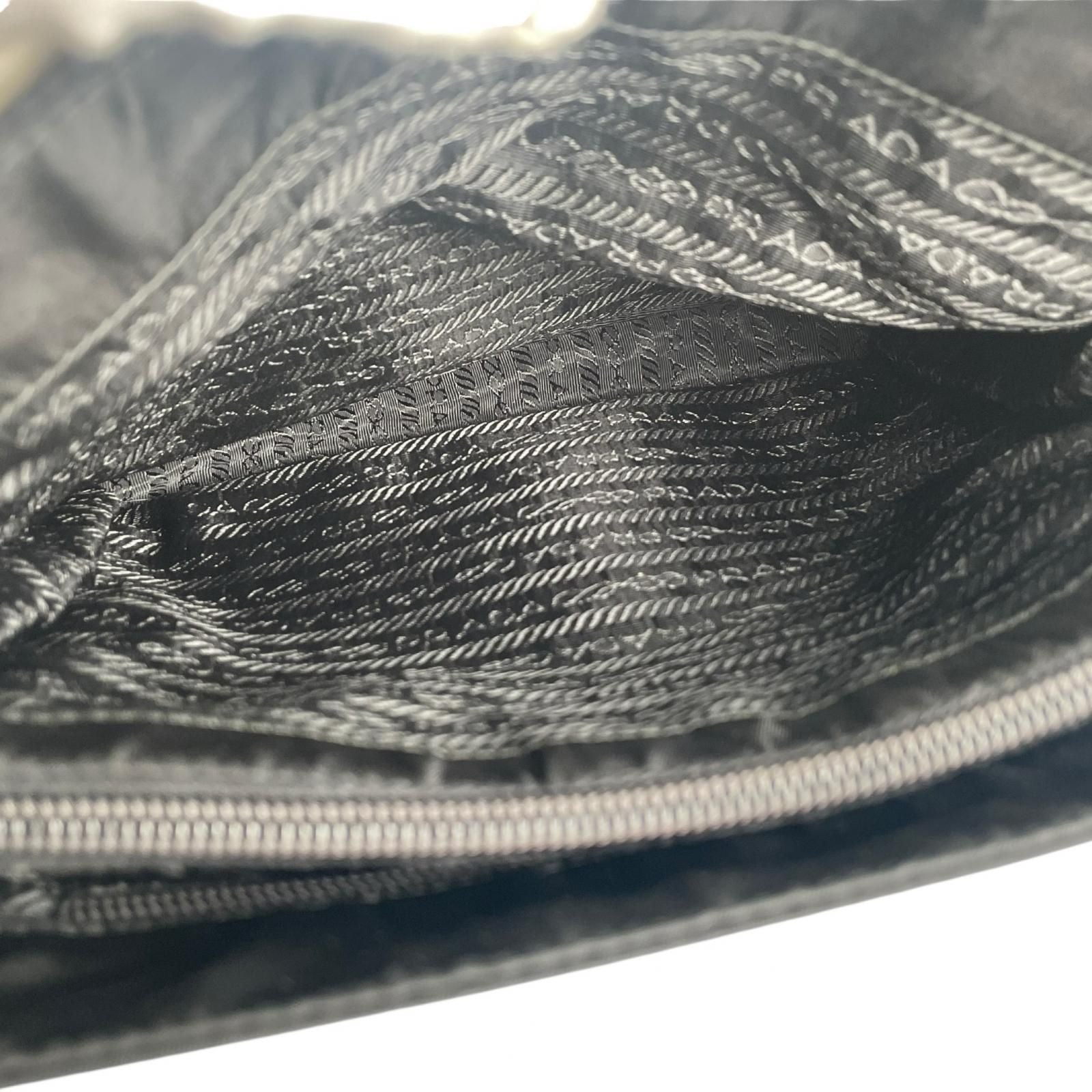 Prada Triangle Logo Handbag Nylon Black — view 8