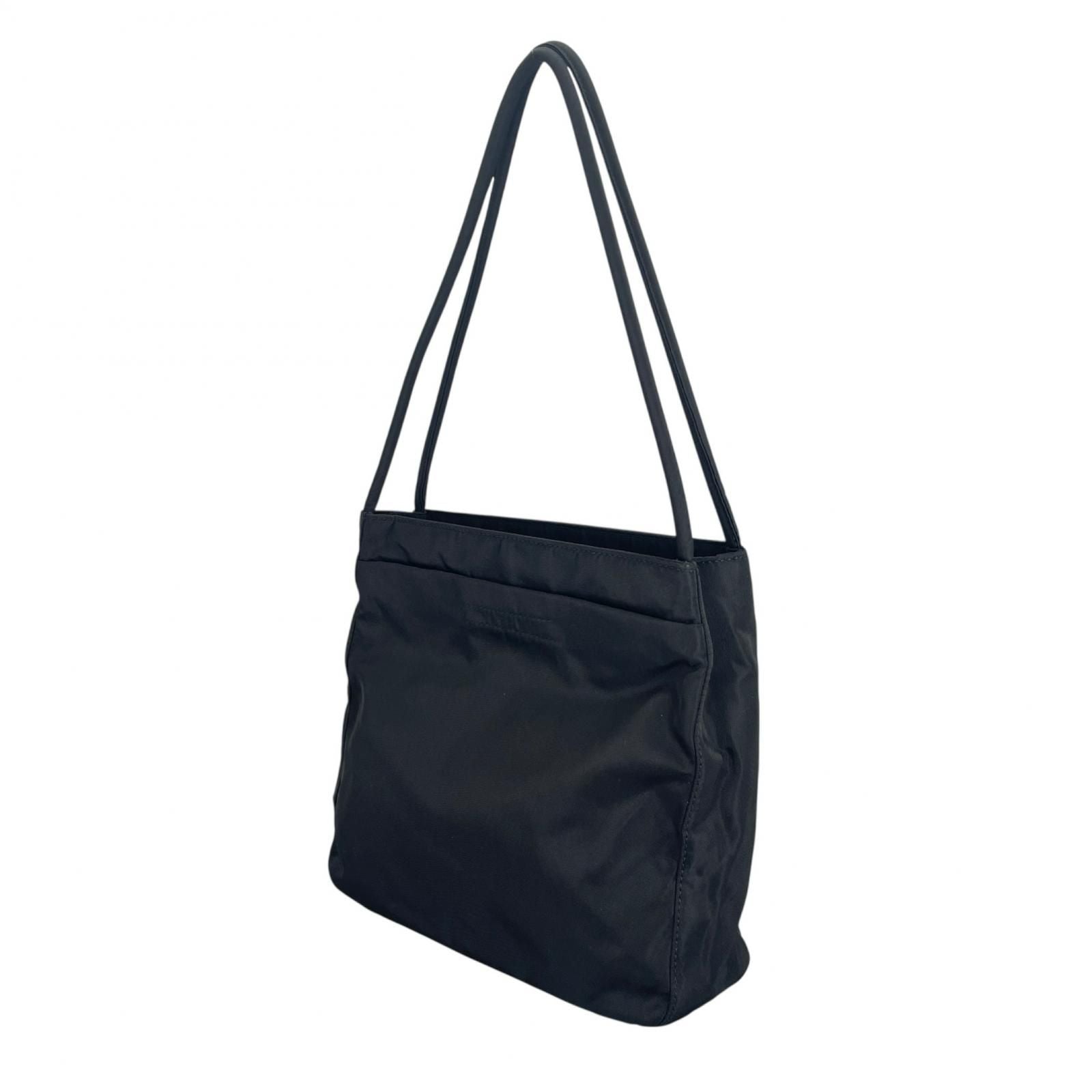 Prada Triangle Logo Handbag Nylon Black — view 2