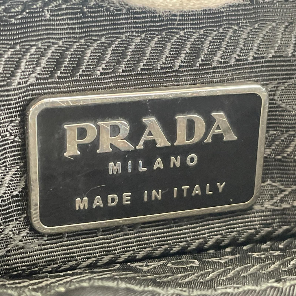 Prada Triangle Logo Handbag Nylon Black — view 6