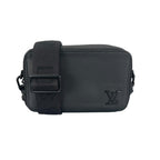 Louis Vuitton Alpha Wearable Wallet Shoulder Bag Leather Black Aerogram