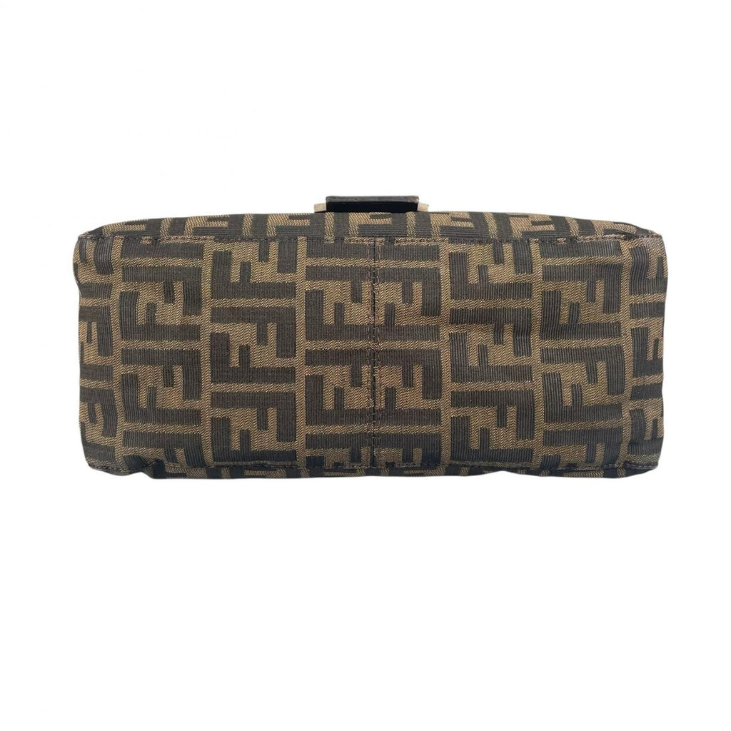 Fendi Mamma Baguette Handbag Canvas Leather Brown — view 4