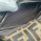Fendi Mamma Baguette Handbag Canvas Leather Brown — view 8