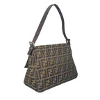 Fendi Mamma Baguette Handbag Canvas Leather Brown — view 3