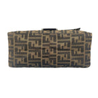 Fendi Mamma Baguette Handbag Canvas Leather Brown — view 4