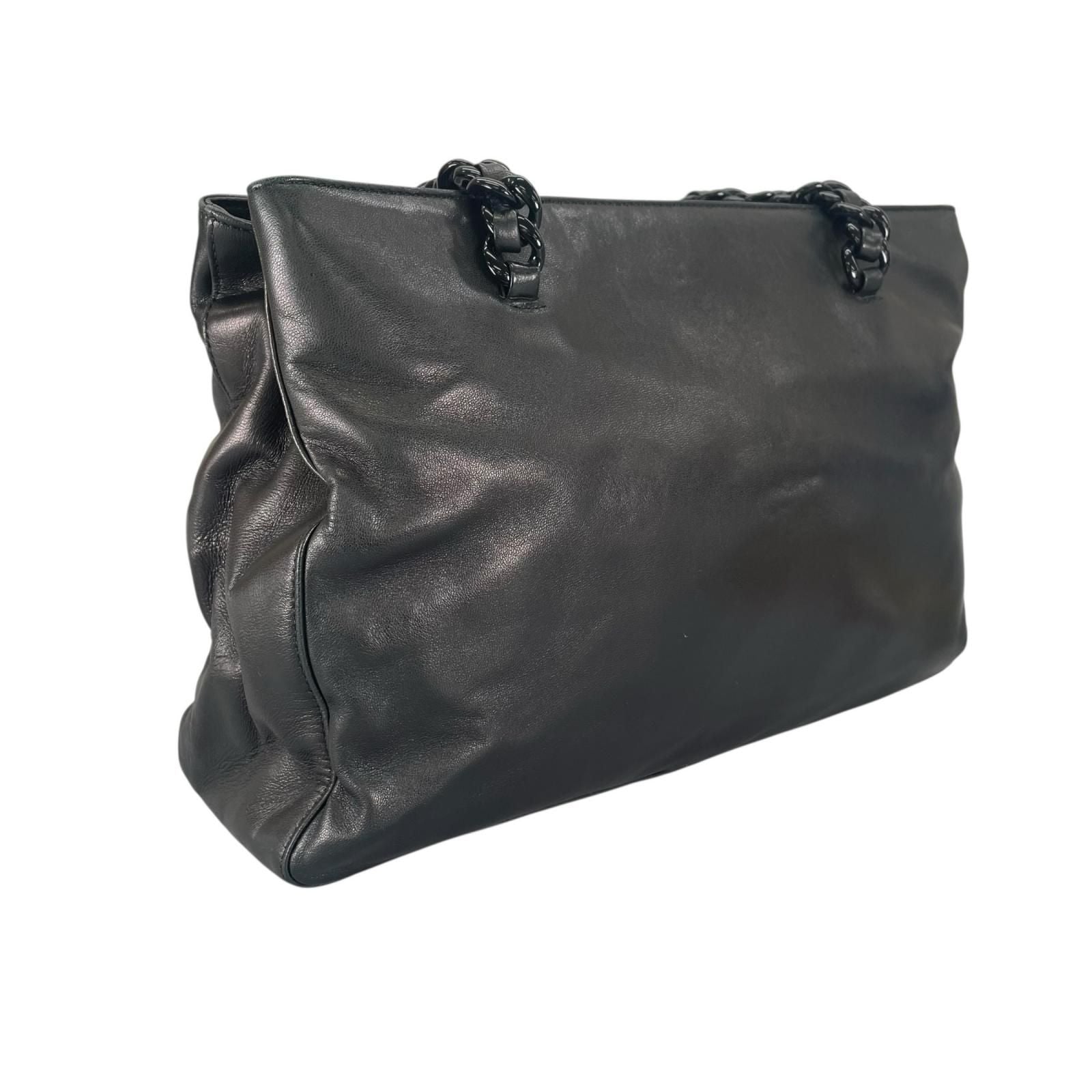 Prada Tote Bag Leather Black — view 3