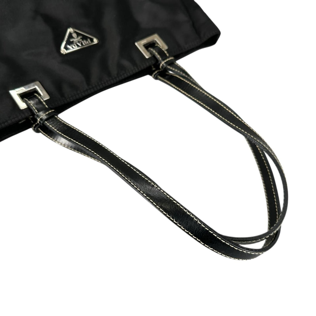 Prada Triangle Logo Tote Bag Nylon Black — view 5