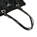 Prada Triangle Logo Tote Bag Nylon Black — view 5