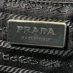 Prada Triangle Logo Tote Bag Nylon Black — view 8