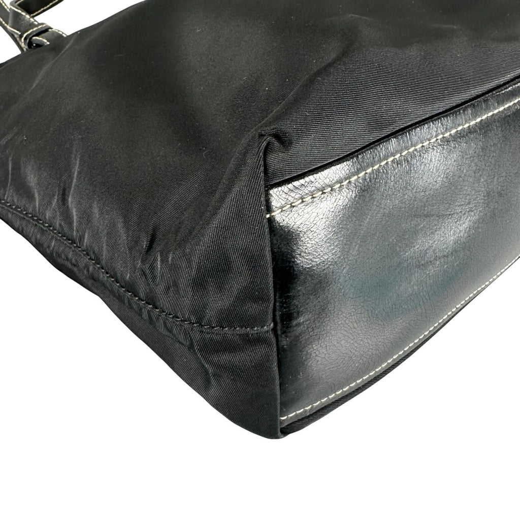 Prada Triangle Logo Tote Bag Nylon Black — view 7