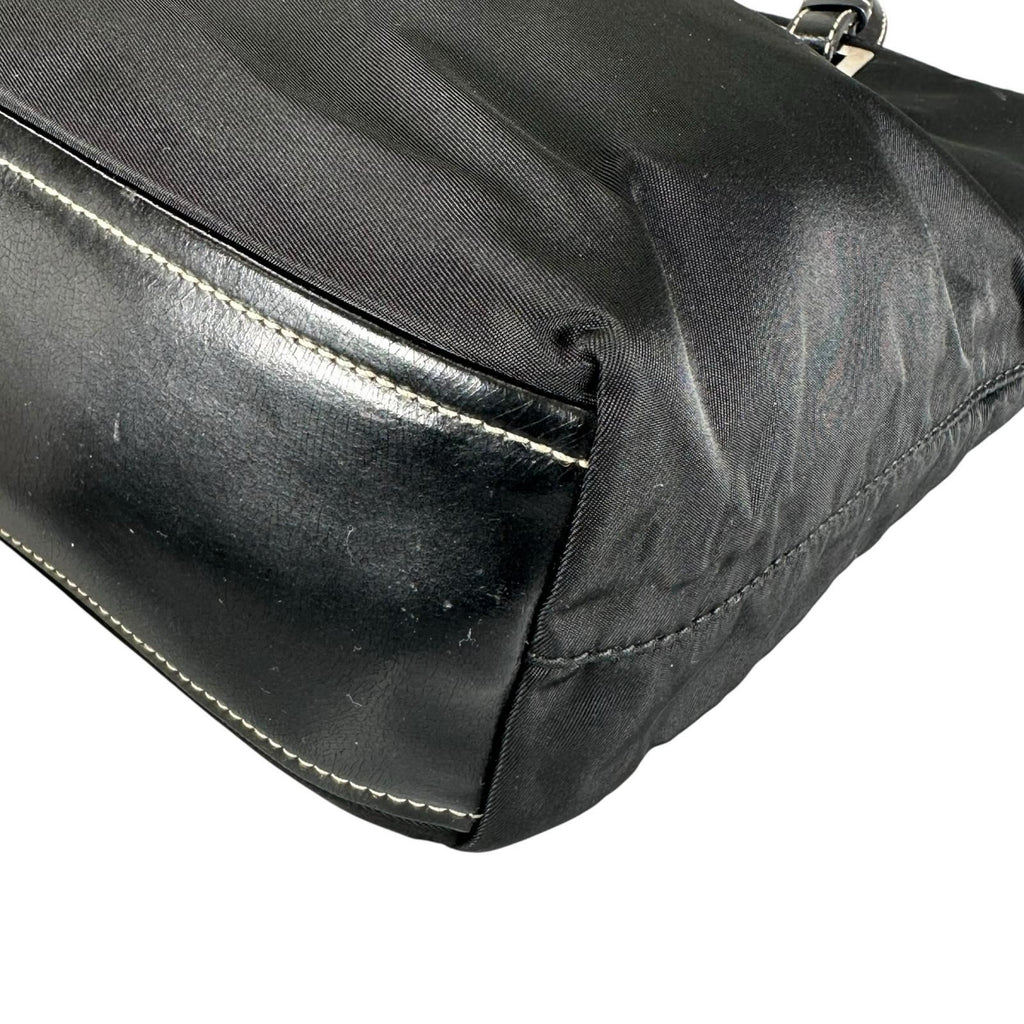 Prada Triangle Logo Tote Bag Nylon Black — view 6