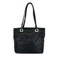 Prada Triangle Logo Tote Bag Nylon Black