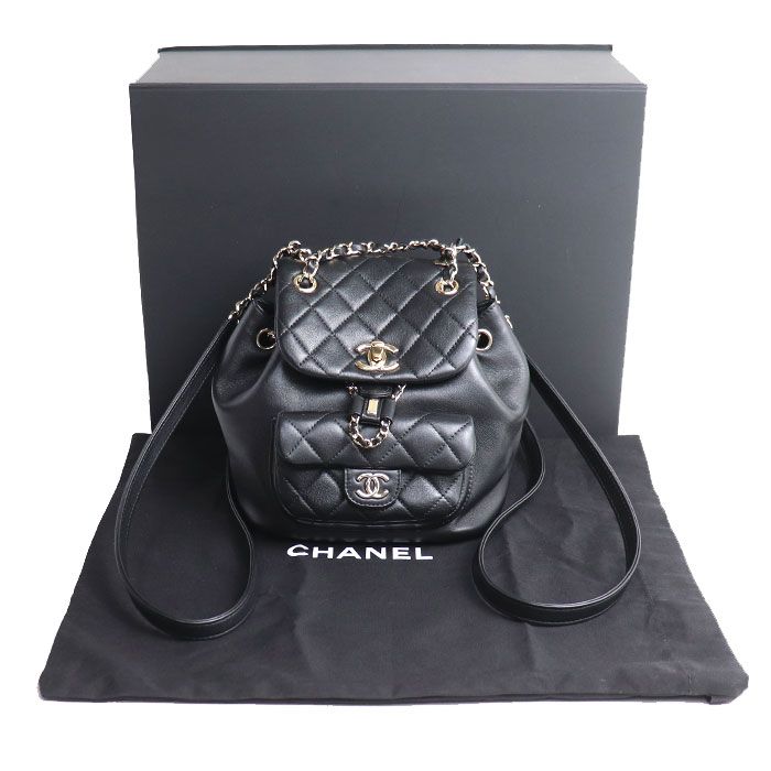 Chanel Quilted Backpack Black — view 7