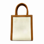 Celine Mini Vertical Cover Shoulder Bag Calfskin Canvas Natural X Tan — view 2