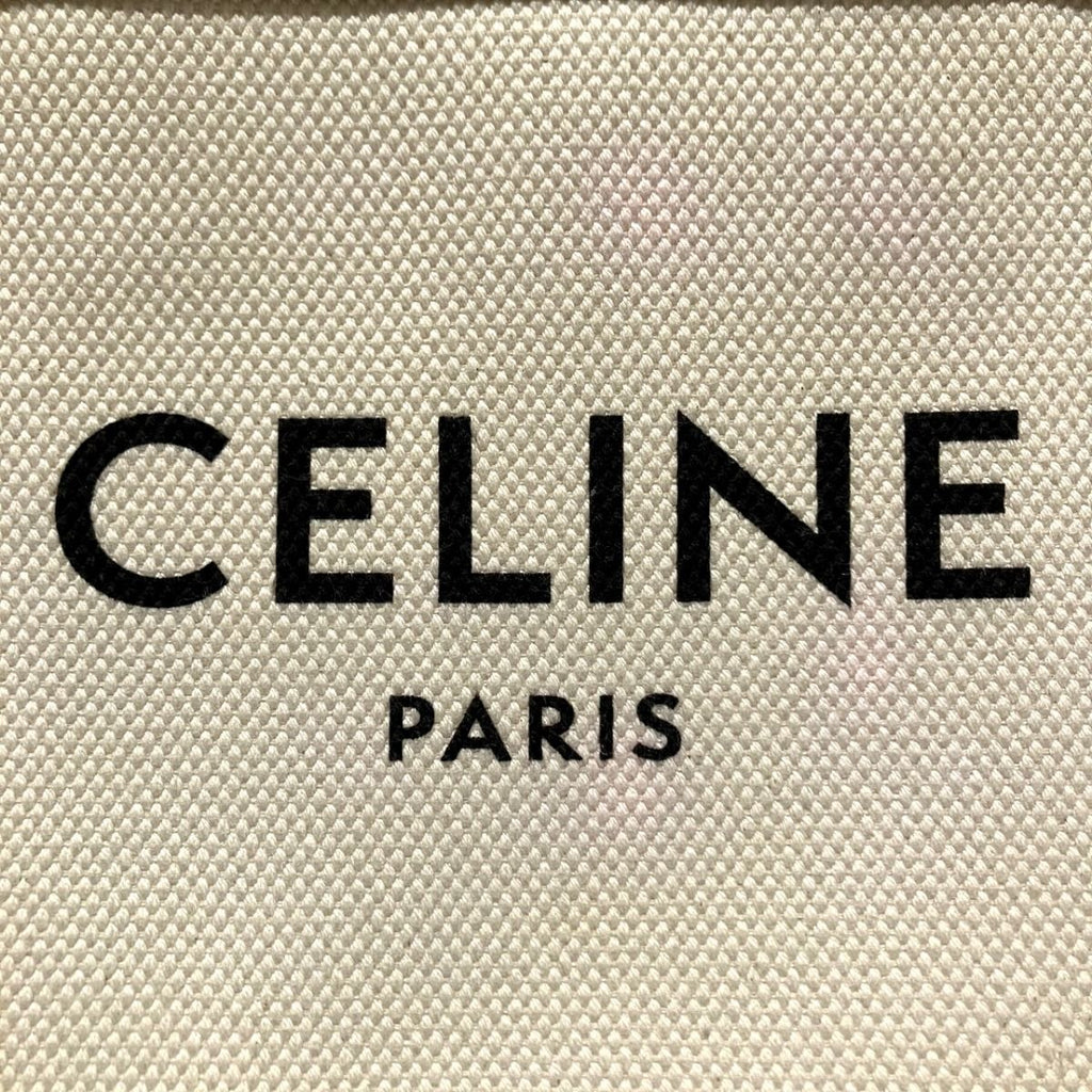 Celine Mini Vertical Cover Shoulder Bag Calfskin Canvas Natural X Tan — view 4