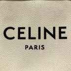 Celine Mini Vertical Cover Shoulder Bag Calfskin Canvas Natural X Tan — view 4