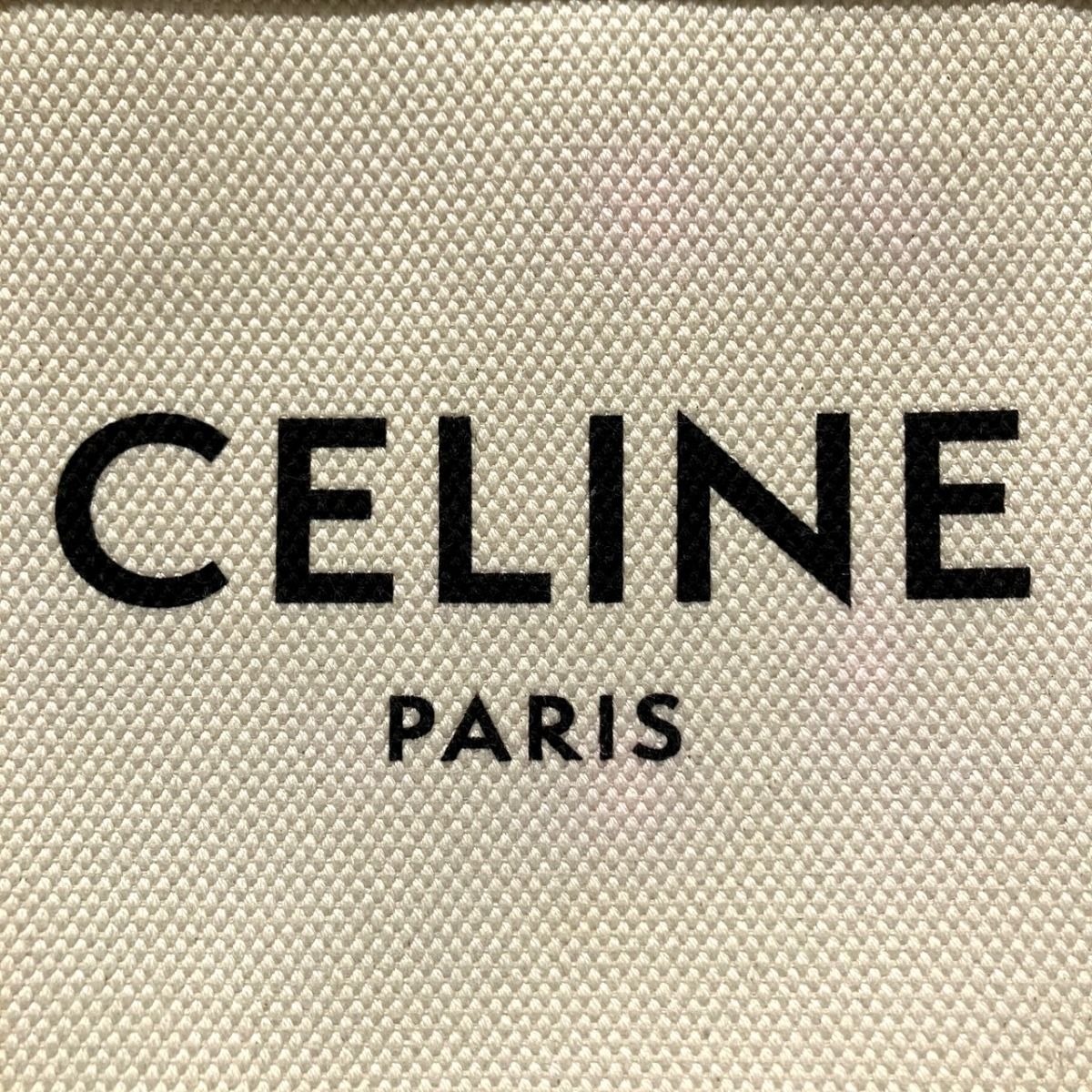 Celine Mini Vertical Cover Shoulder Bag Calfskin Canvas Natural X Tan — view 4