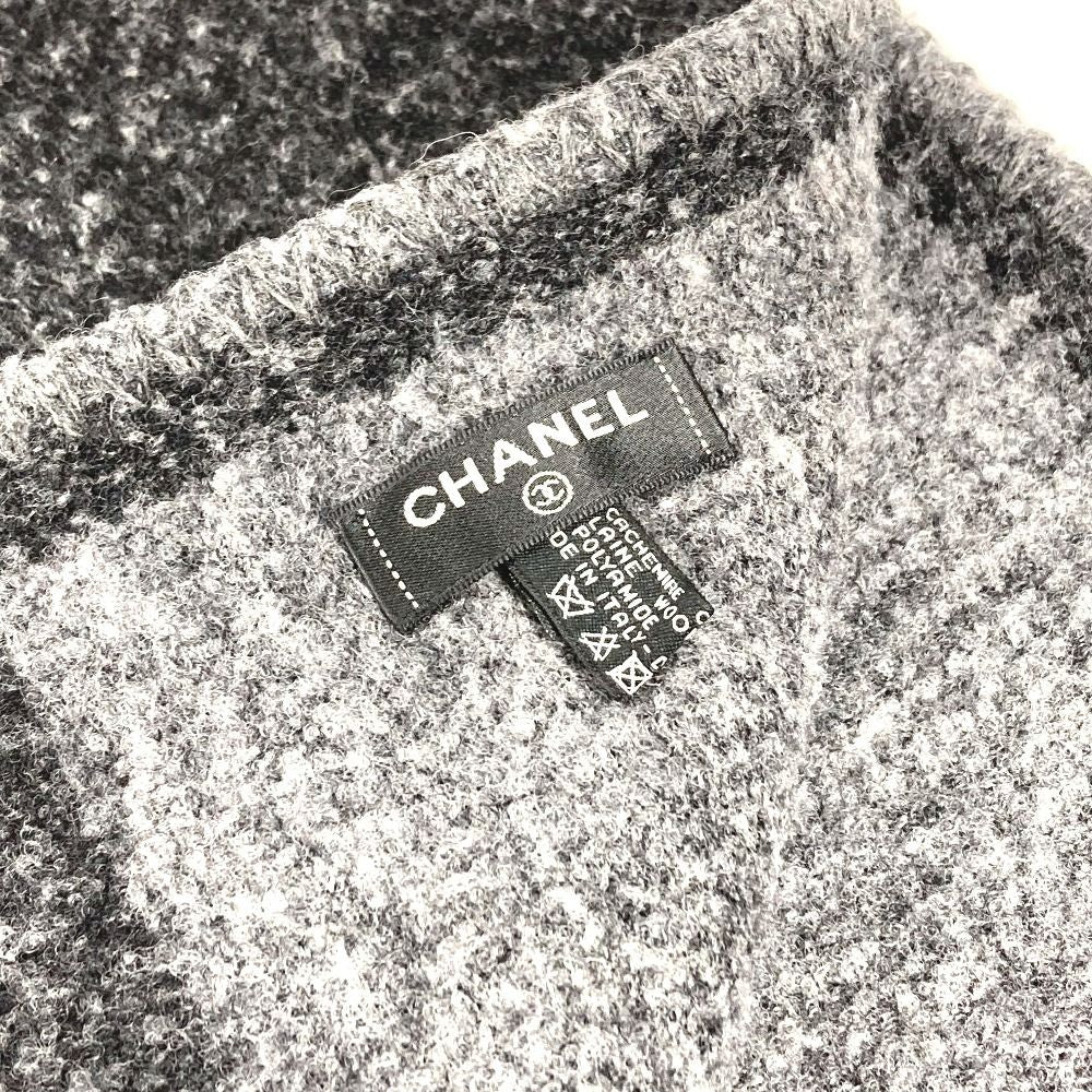 Chanel Scarf Logo Cashmere Gray — view 7