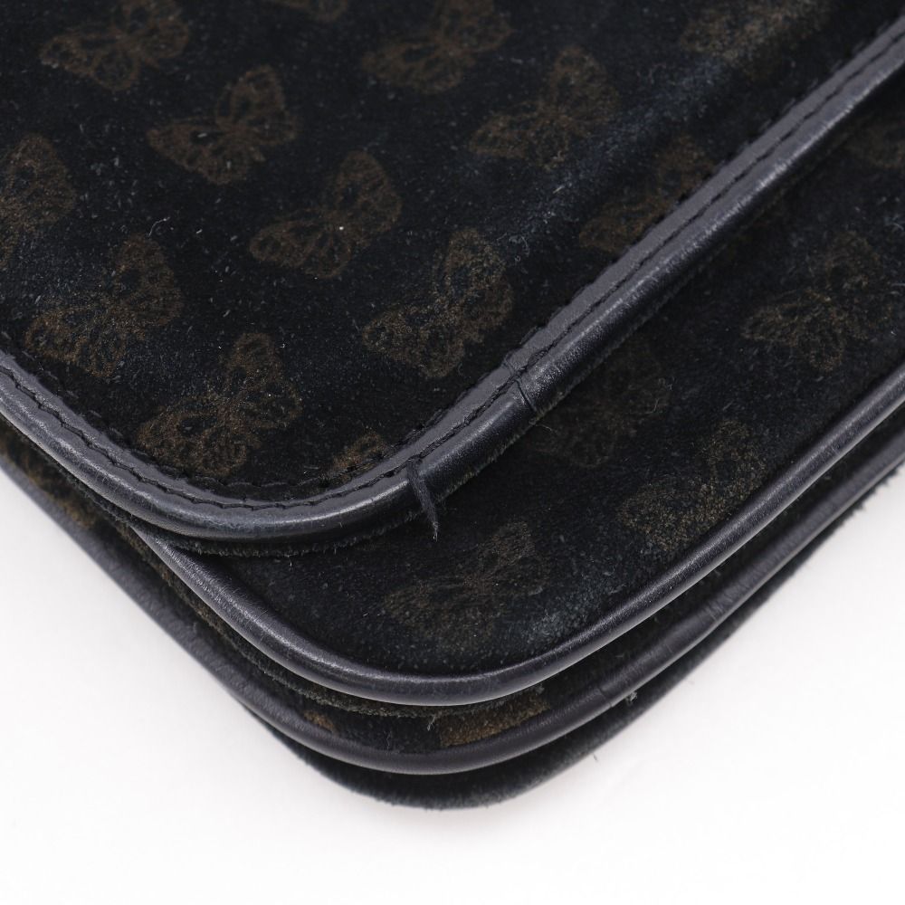 Bottega Veneta 2-Way Shoulder Butterfly Pattern Suede Black Tote — view 4