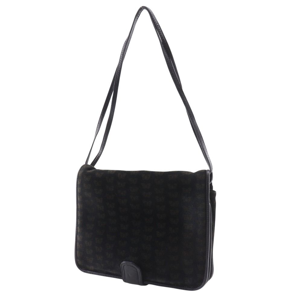 Bottega Veneta 2-Way Shoulder Butterfly Pattern Suede Black Tote — view 2