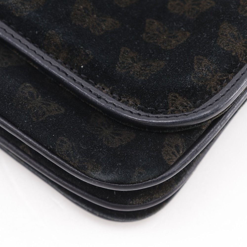 Bottega Veneta 2-Way Shoulder Butterfly Pattern Suede Black Tote — view 5