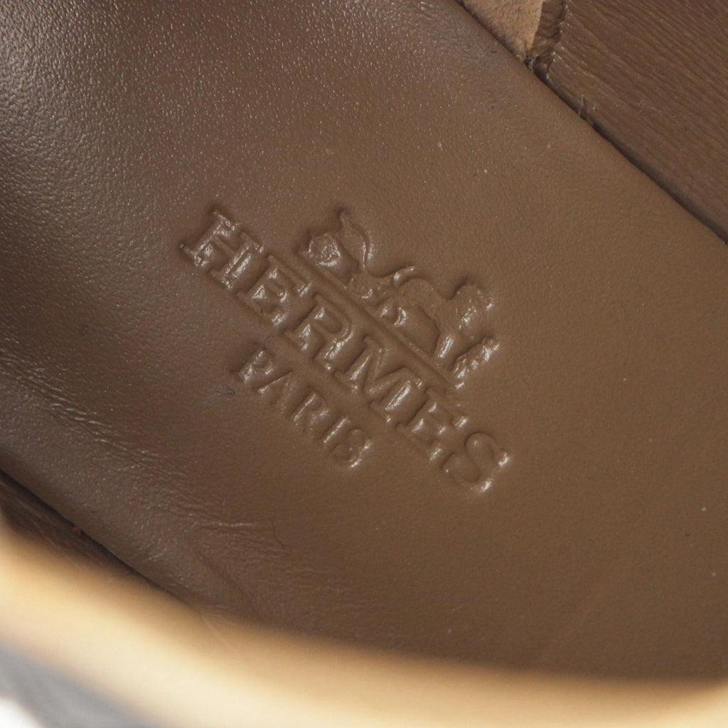 Hermes Leather Belted Knit Contrast Pointed Toe Side Zip Short Boots — view 7