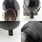 Hermes Leather Belted Knit Contrast Pointed Toe Side Zip Short Boots — view 9