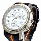 Hermes Clipper Watch SS Quartz White Dial — view 4