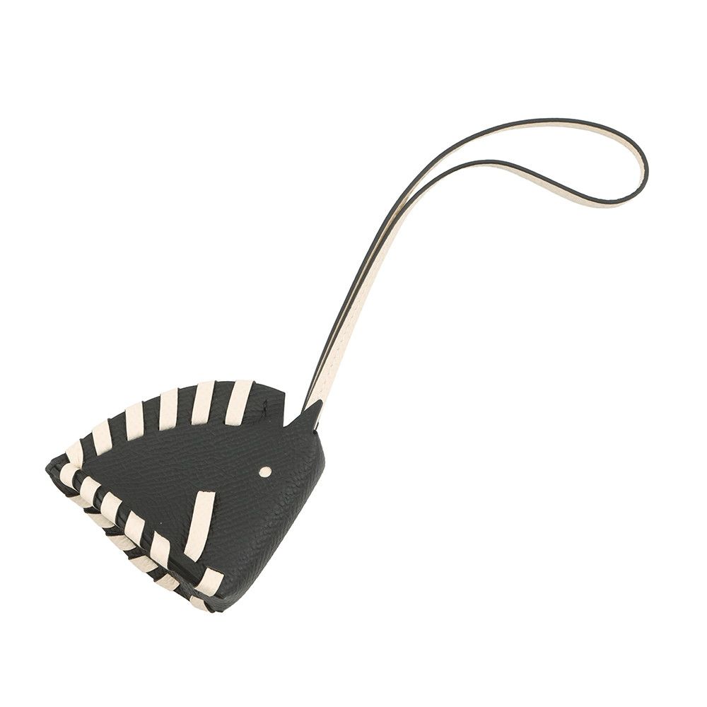 Hermes Bag Charm Cheval Tresse Black Nata Epsom — view 3