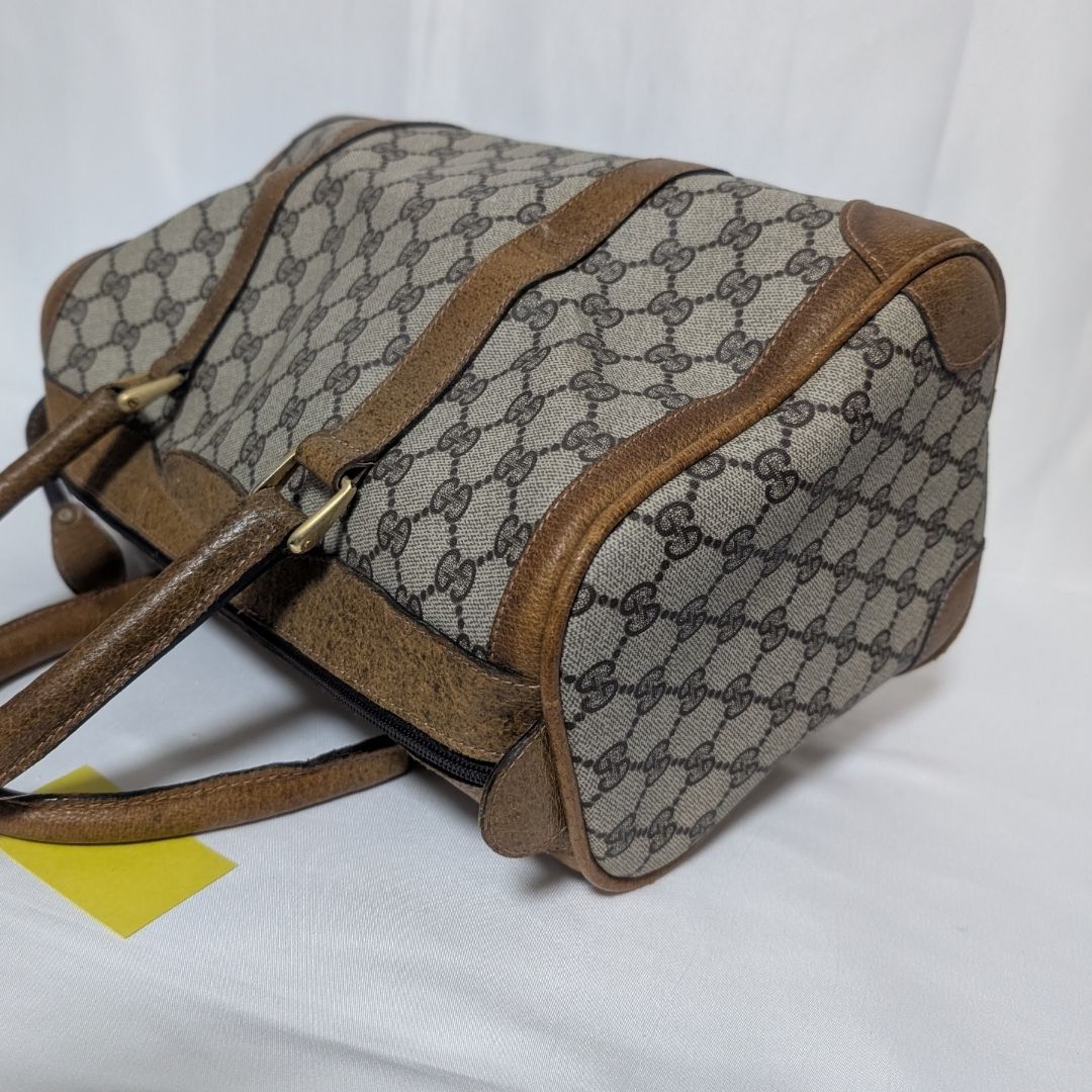Gucci Vintage GG Supreme Leather Brown Mini Boston Bag — view 4