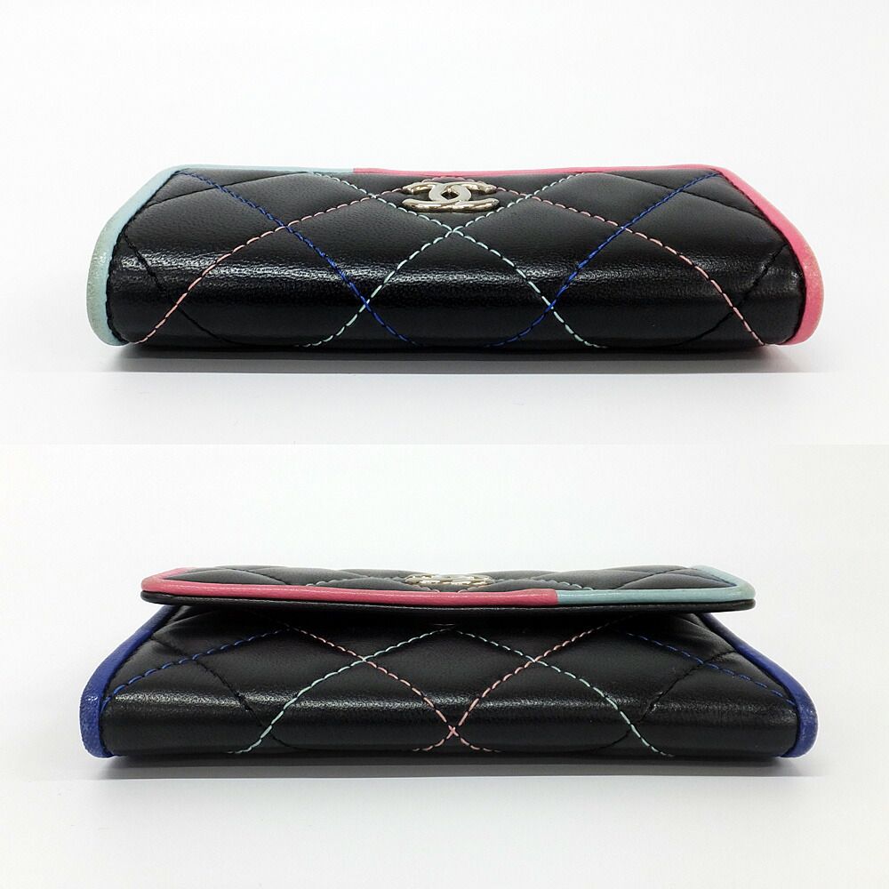 Chanel Card Case Multicolor Pastel Color Quilted CC Logo — view 3