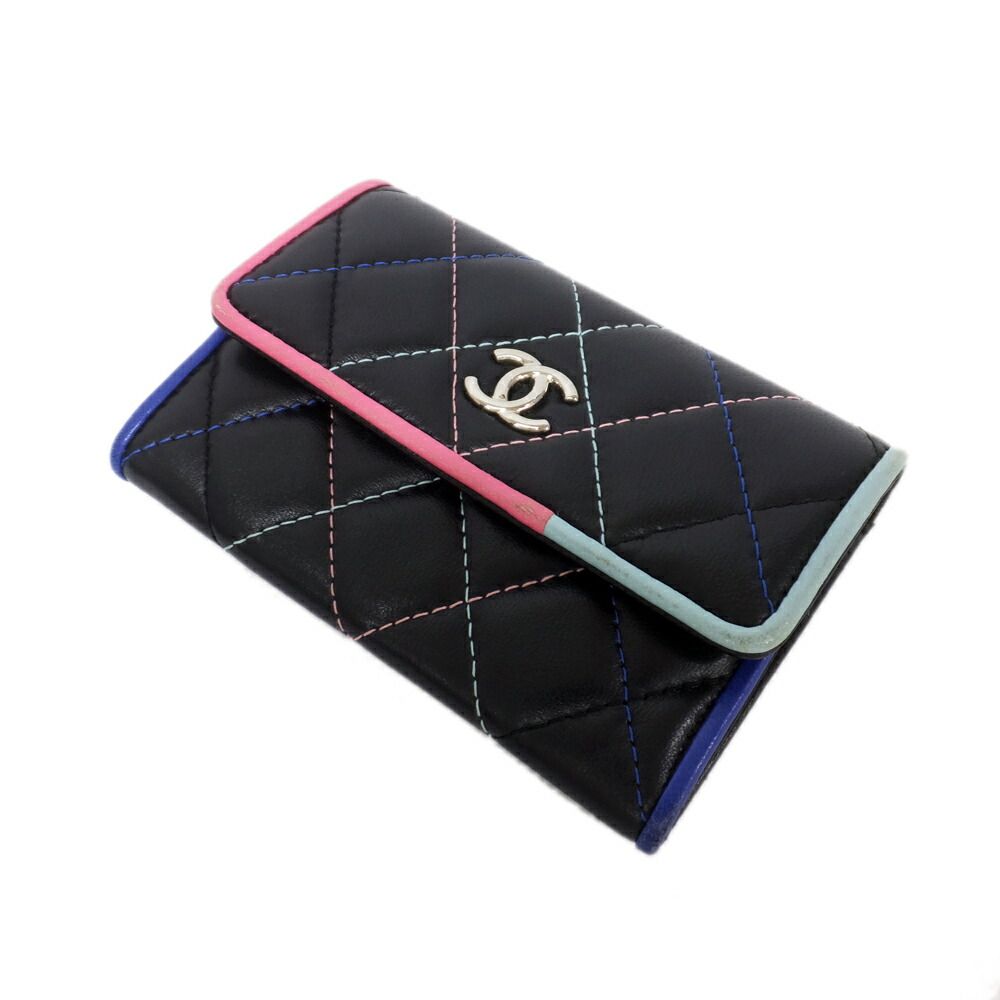 Chanel Card Case Multicolor Pastel Color Quilted CC Logo — view 9