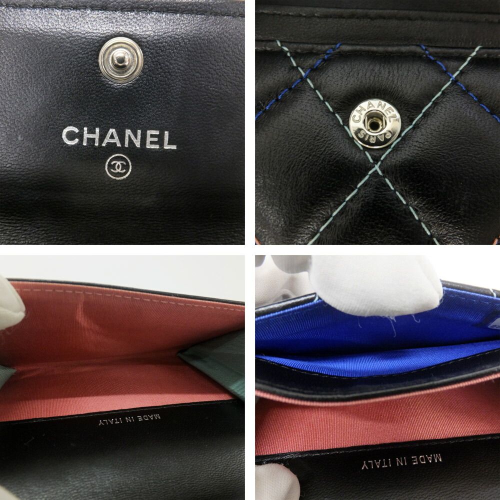 Chanel Card Case Multicolor Pastel Color Quilted CC Logo — view 7