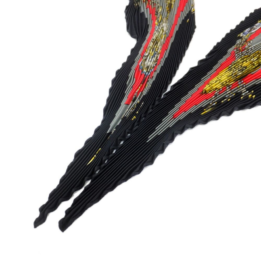 Hermes Carre Plisse Pliss Scarf Parmi les Fleurs Je Compte Heures % Silk — view 4