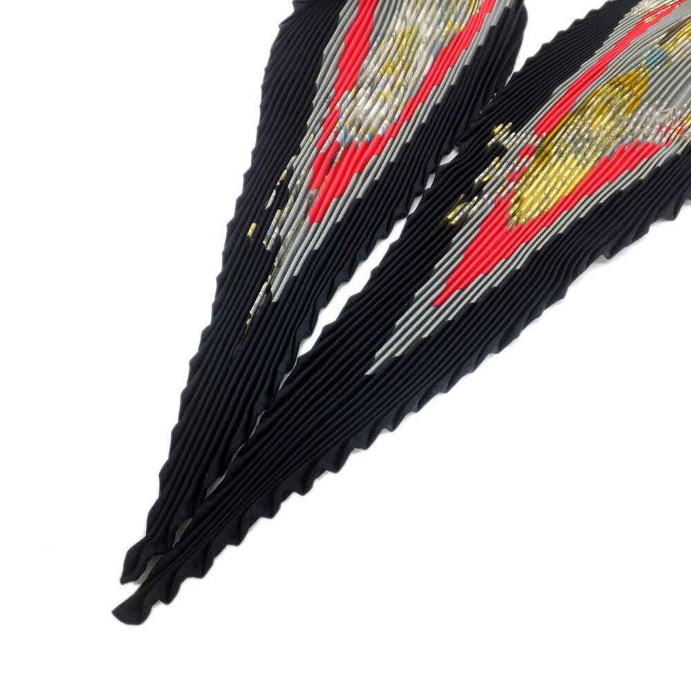 Hermes Carre Plisse Pliss Scarf Parmi les Fleurs Je Compte Heures % Silk — view 5