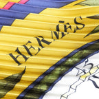 Hermes Carre Plisse Pliss Scarf Parmi les Fleurs Je Compte Heures % Silk — view 8