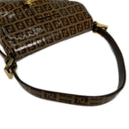 Fendi Zucchino Minimamma Shoulder Bag Patent Brown — view 5