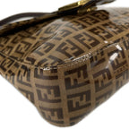 Fendi Zucchino Minimamma Shoulder Bag Patent Brown — view 6
