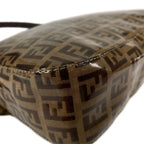 Fendi Zucchino Minimamma Shoulder Bag Patent Brown — view 8