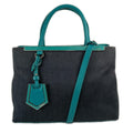 Fendi Petit Toujour Handbag Leather Navy 2-Way Denim