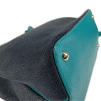 Fendi Petit Toujour Handbag Leather Navy 2-Way Denim — view 8
