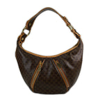 Celine Macadam Shoulder Bag Leather Brown