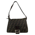 Fendi Zucca Mamma Baguette Shoulder Bag Canvas Brown