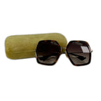 Gucci Sunglasses Metal Brown 56 Eyewear