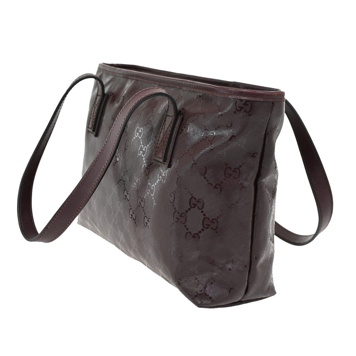 Gucci GG Supreme Tote Shoulder Bag Burgundy Leather — view 4